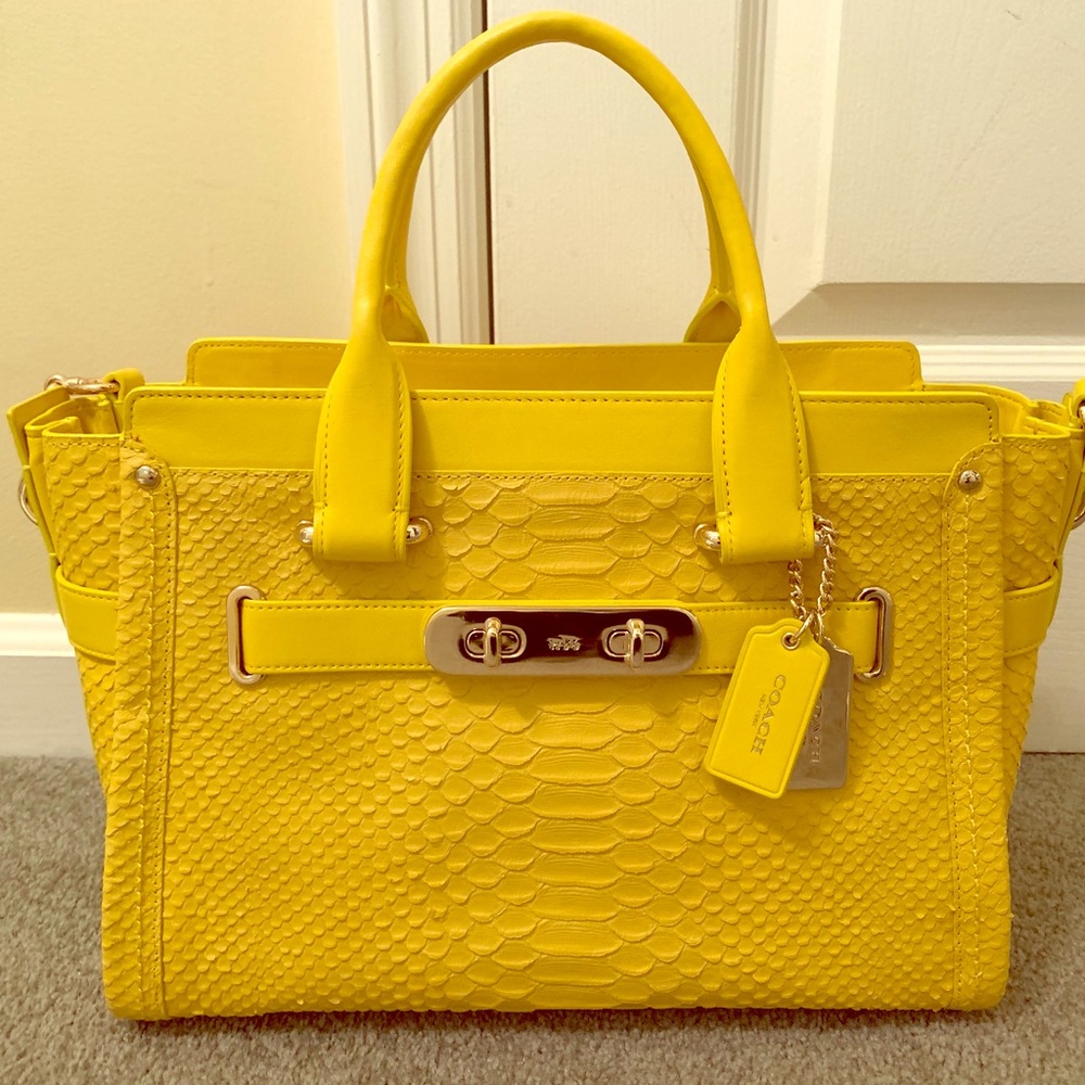 Coach Swagger Python-embossed carryall